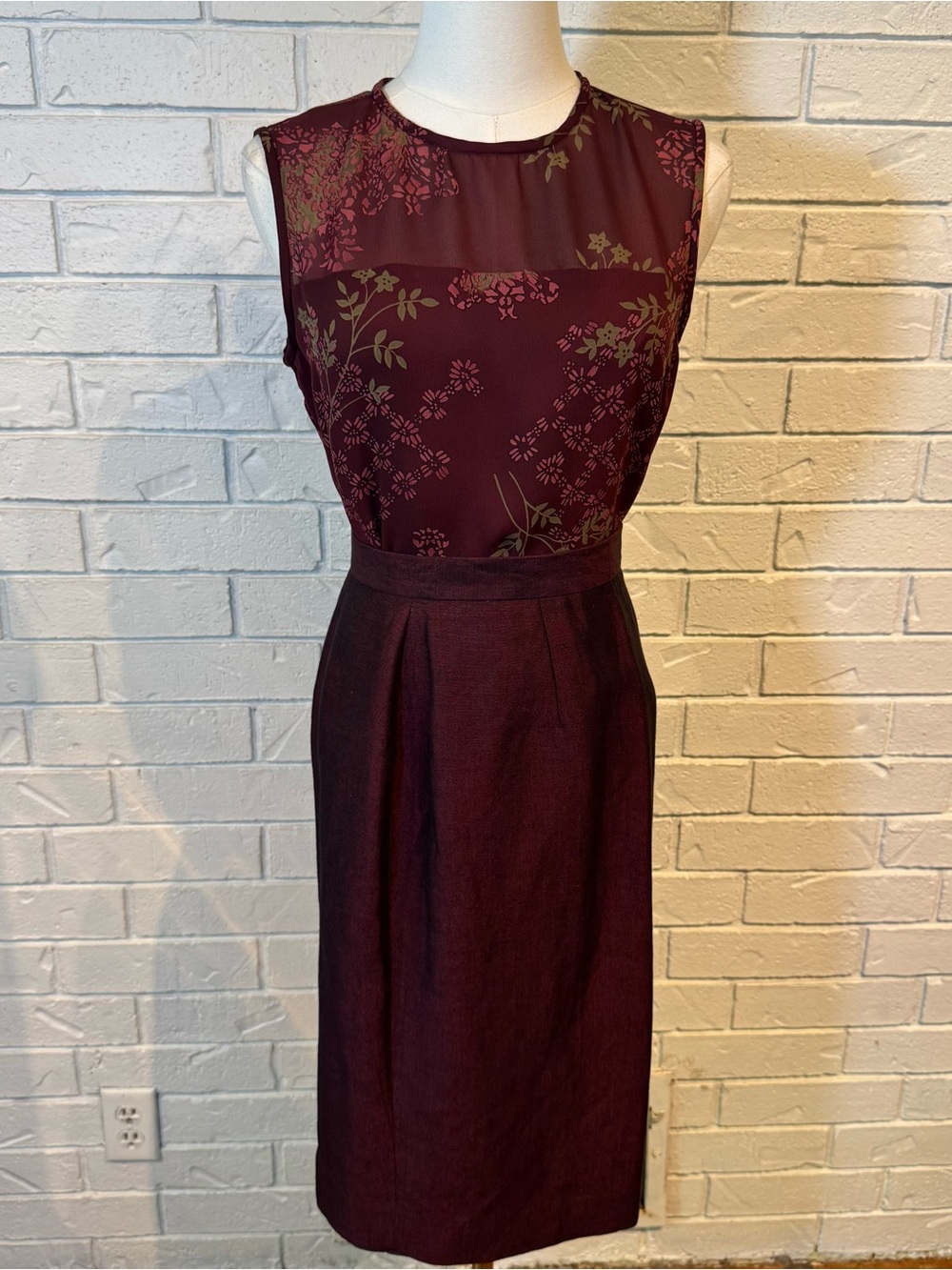 Vintage 90s Jones Wear Burgundy Blouse and Skirt Set Womens S 6/8